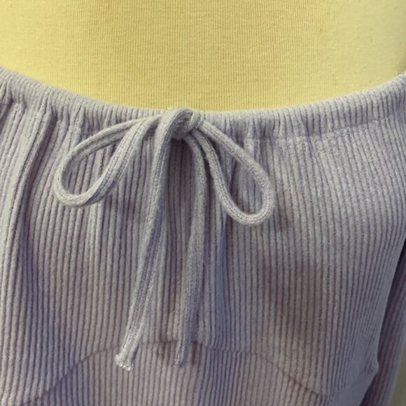 No Boundaries Ribbed Lilac Long Sleeve Top - Picture 2 of 8